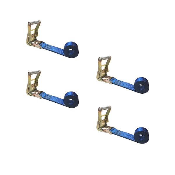 Heavy Duty 2" x 20' Utility Endless Ratchet Tie Down Strap for Cargo Bundling Blue, 4PK